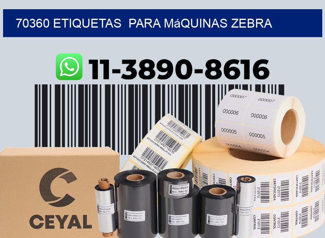 70360 etiquetas para máquinas Zebra