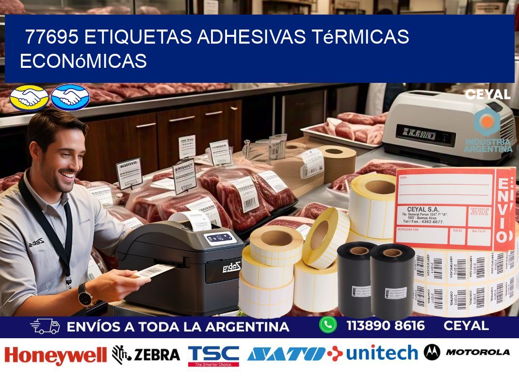 77695 etiquetas adhesivas térmicas económicas