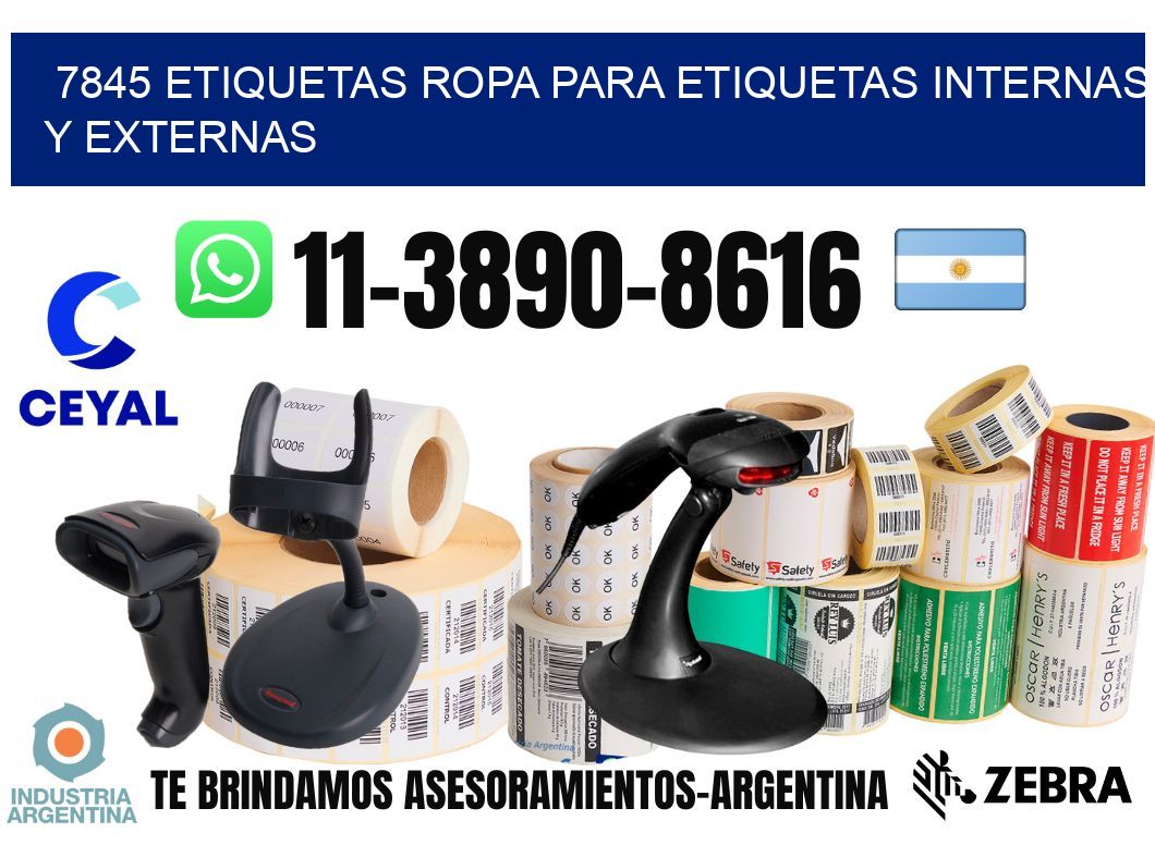7845 Etiquetas ropa para etiquetas internas y externas