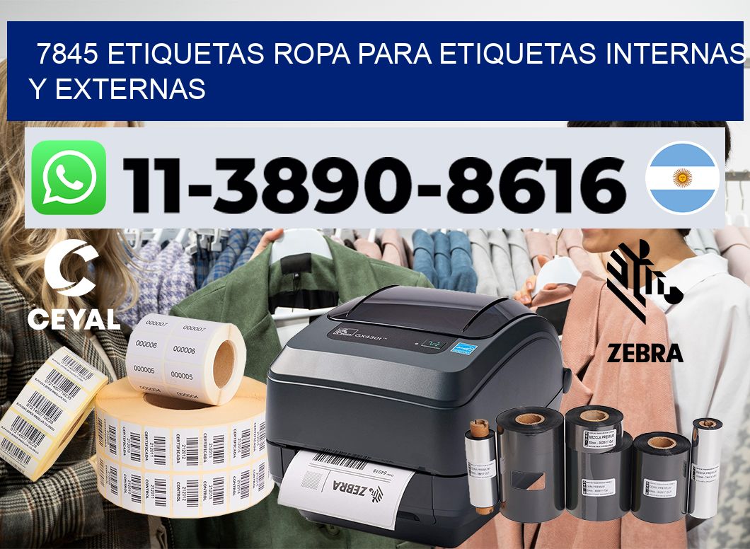 7845 Etiquetas ropa para etiquetas internas y externas