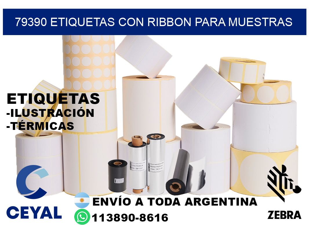 79390 etiquetas con ribbon para muestras