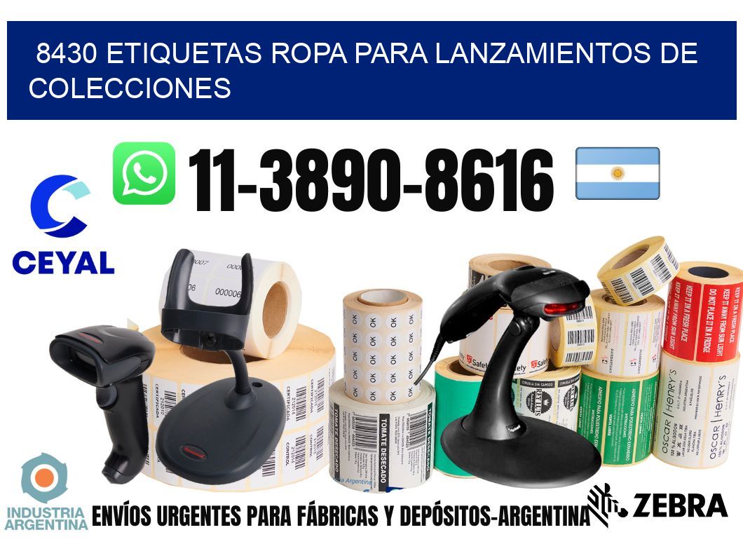 8430 Etiquetas ropa para lanzamientos de colecciones