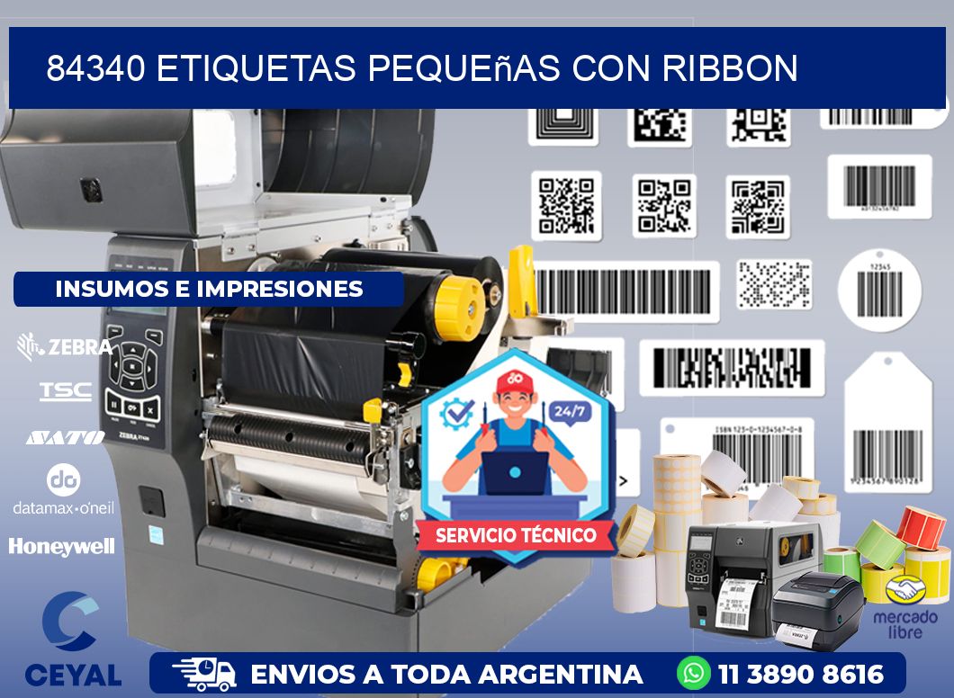 84340 etiquetas pequeñas con ribbon