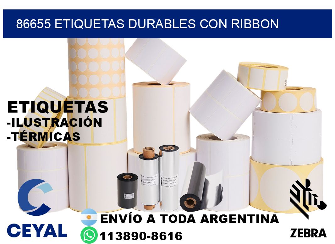 86655 etiquetas durables con ribbon