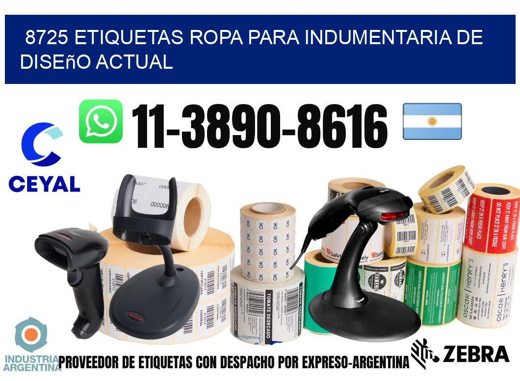 8725 Etiquetas ropa para indumentaria de diseño actual