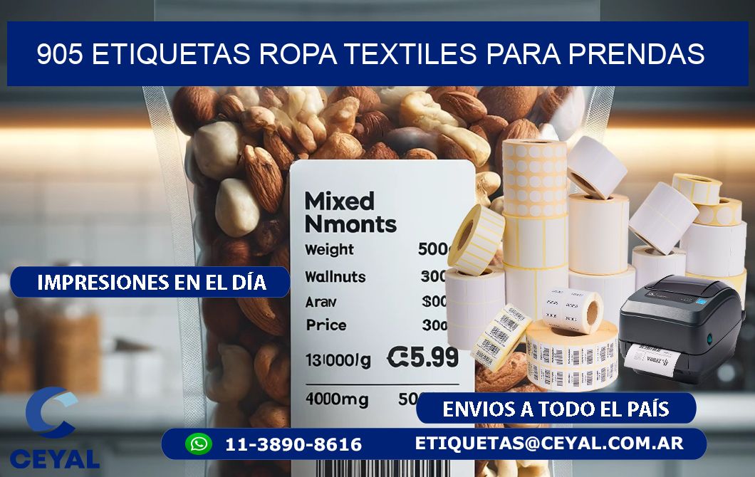 905 Etiquetas ropa textiles para prendas