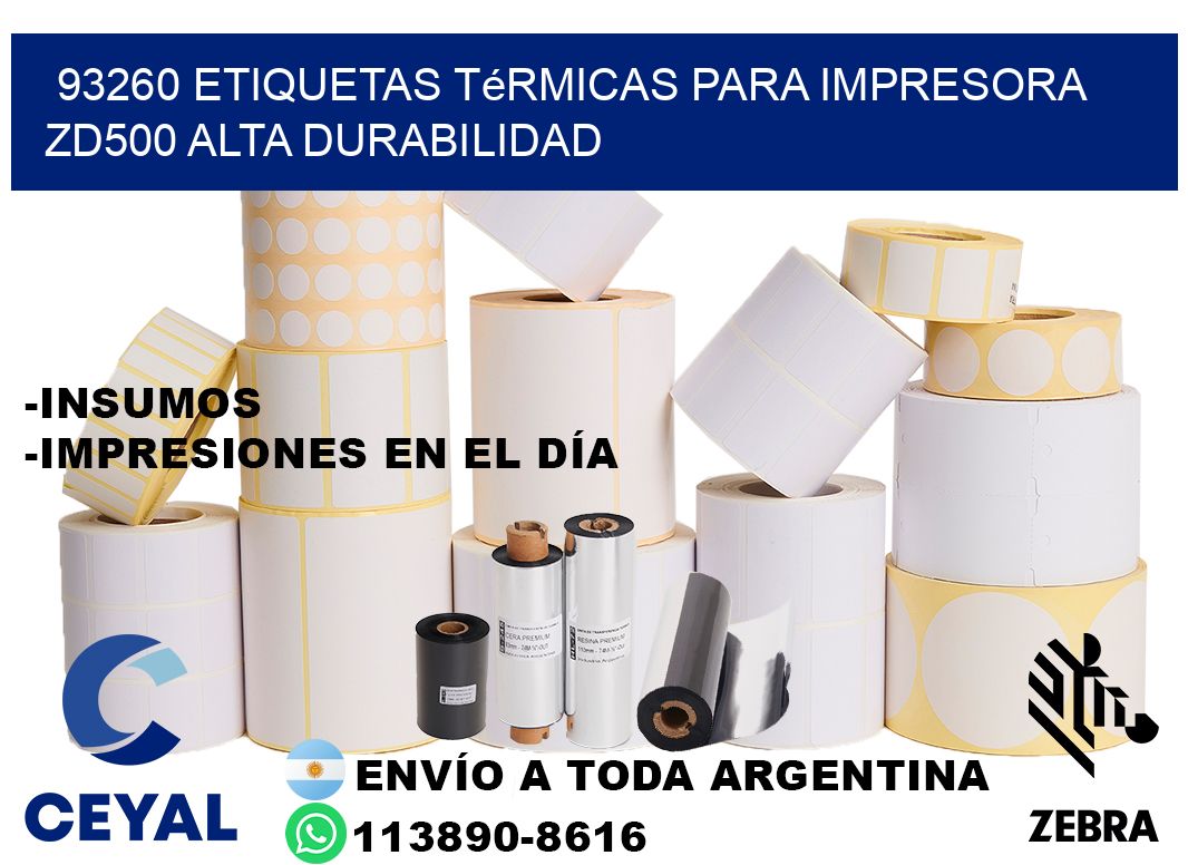 93260 etiquetas térmicas para impresora zd500 alta durabilidad