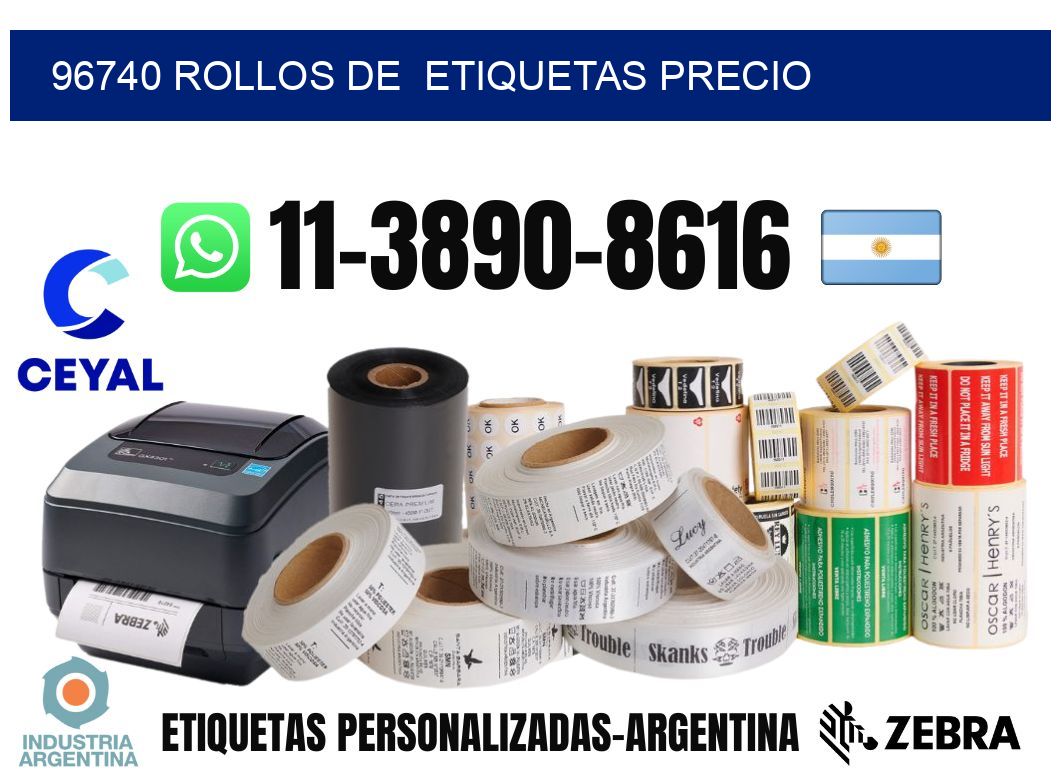 96740 rollos de  etiquetas precio