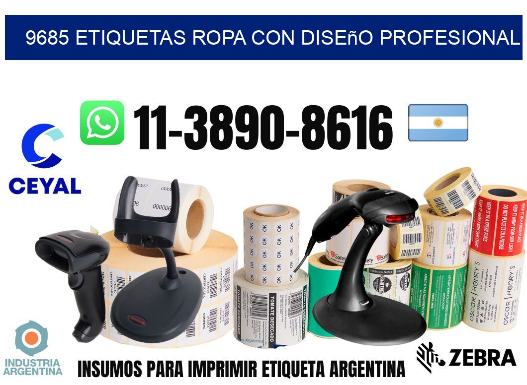 9685 Etiquetas ropa con diseño profesional