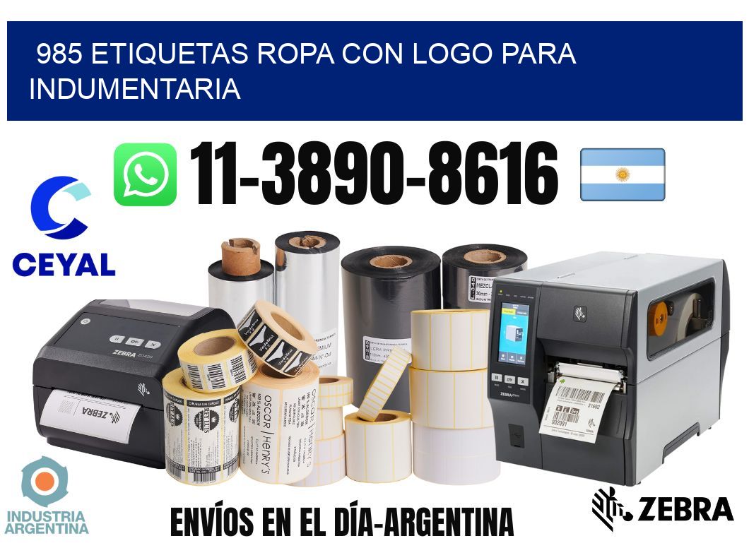 985 Etiquetas ropa con logo para indumentaria