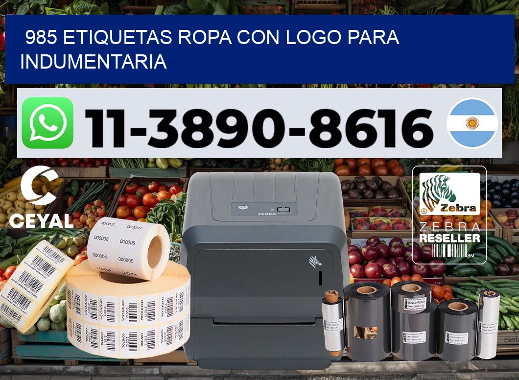 985 Etiquetas ropa con logo para indumentaria
