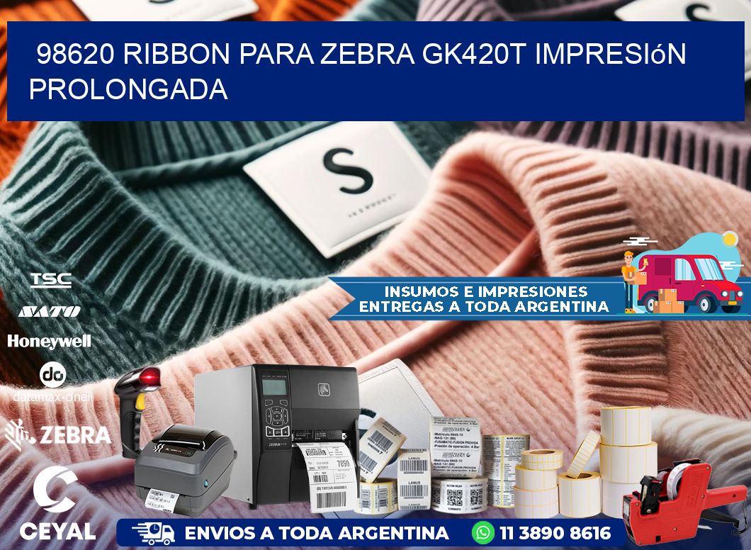 98620 ribbon para zebra gk420t impresión prolongada