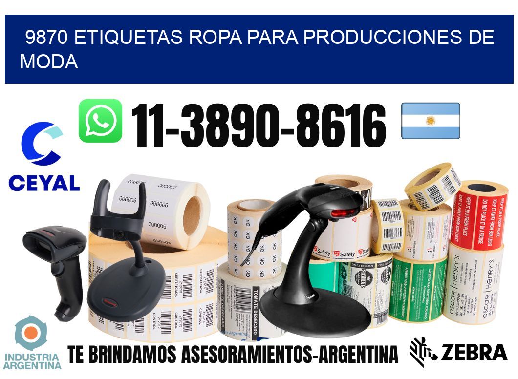 9870 Etiquetas ropa para producciones de moda