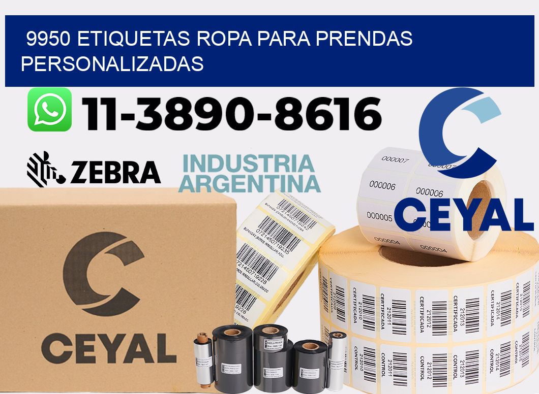 9950 Etiquetas ropa para prendas personalizadas