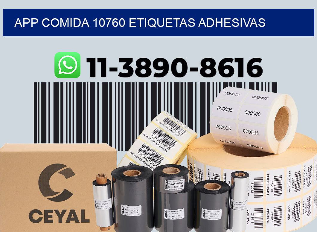 App comida 10760 etiquetas adhesivas