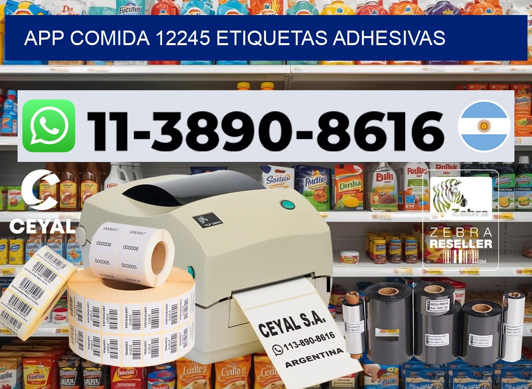 App comida 12245 etiquetas adhesivas
