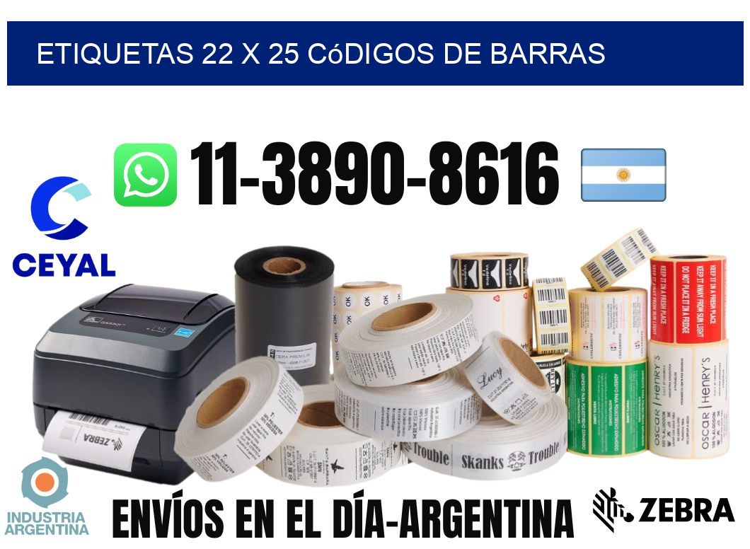 etiquetas 22 x 25 códigos de barras