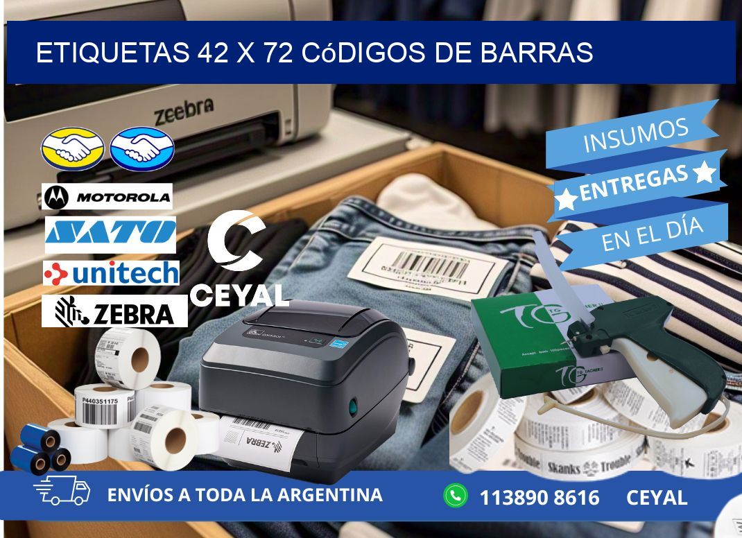 etiquetas 42 x 72 códigos de barras