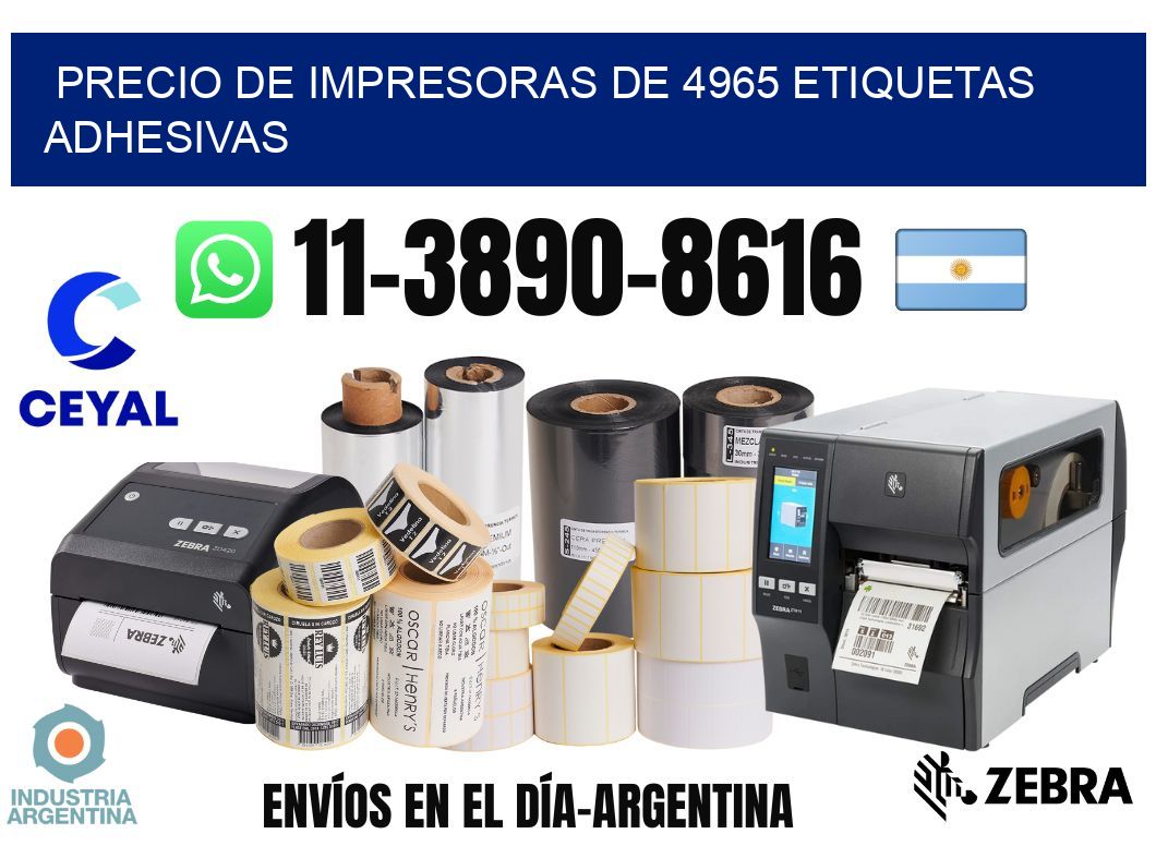 precio de impresoras de 4965 etiquetas adhesivas