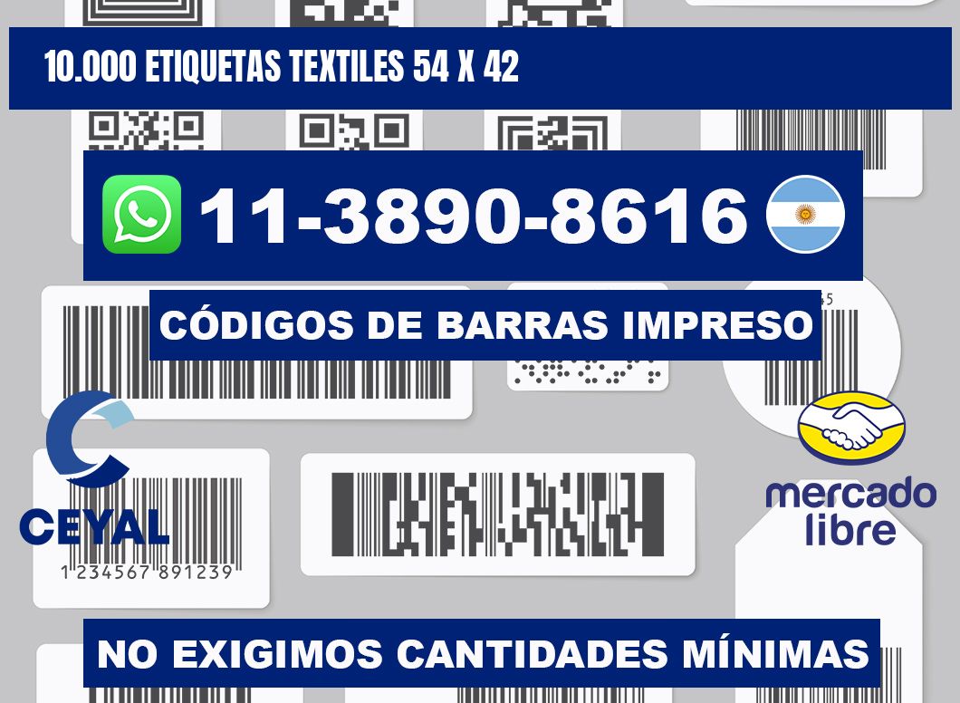 10.000 ETIQUETAS TEXTILES 54 x 42