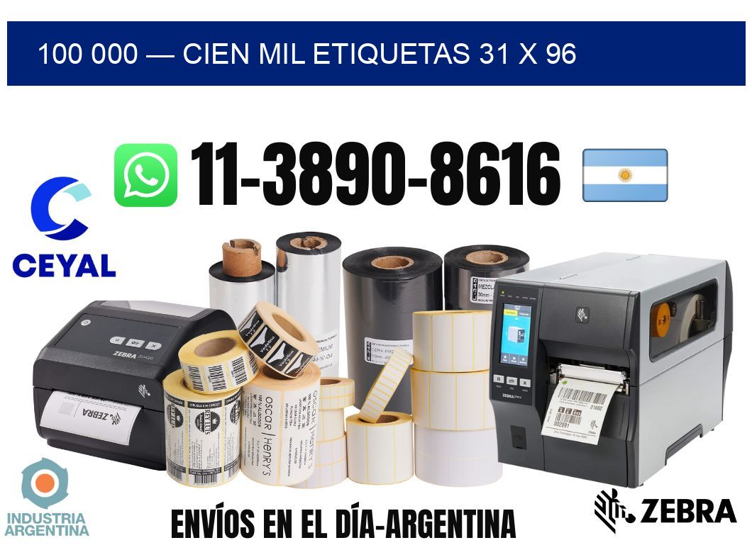 100 000 — cien mil etiquetas 31 x 96