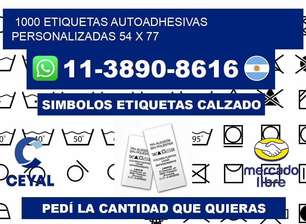 1000 Etiquetas autoadhesivas personalizadas 54 x 77