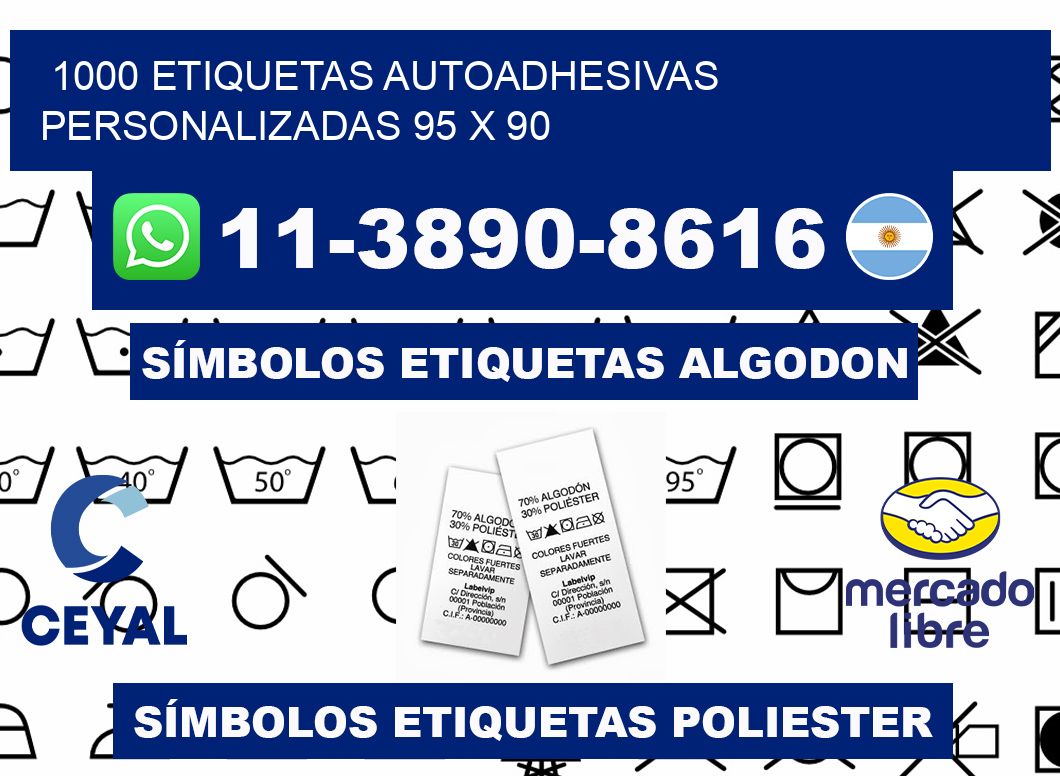 1000 Etiquetas autoadhesivas personalizadas 95 x 90