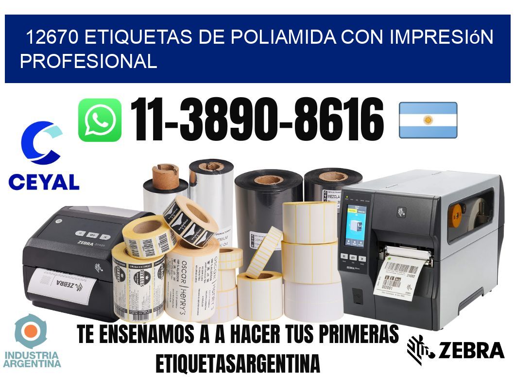 12670 Etiquetas de poliamida con impresión profesional