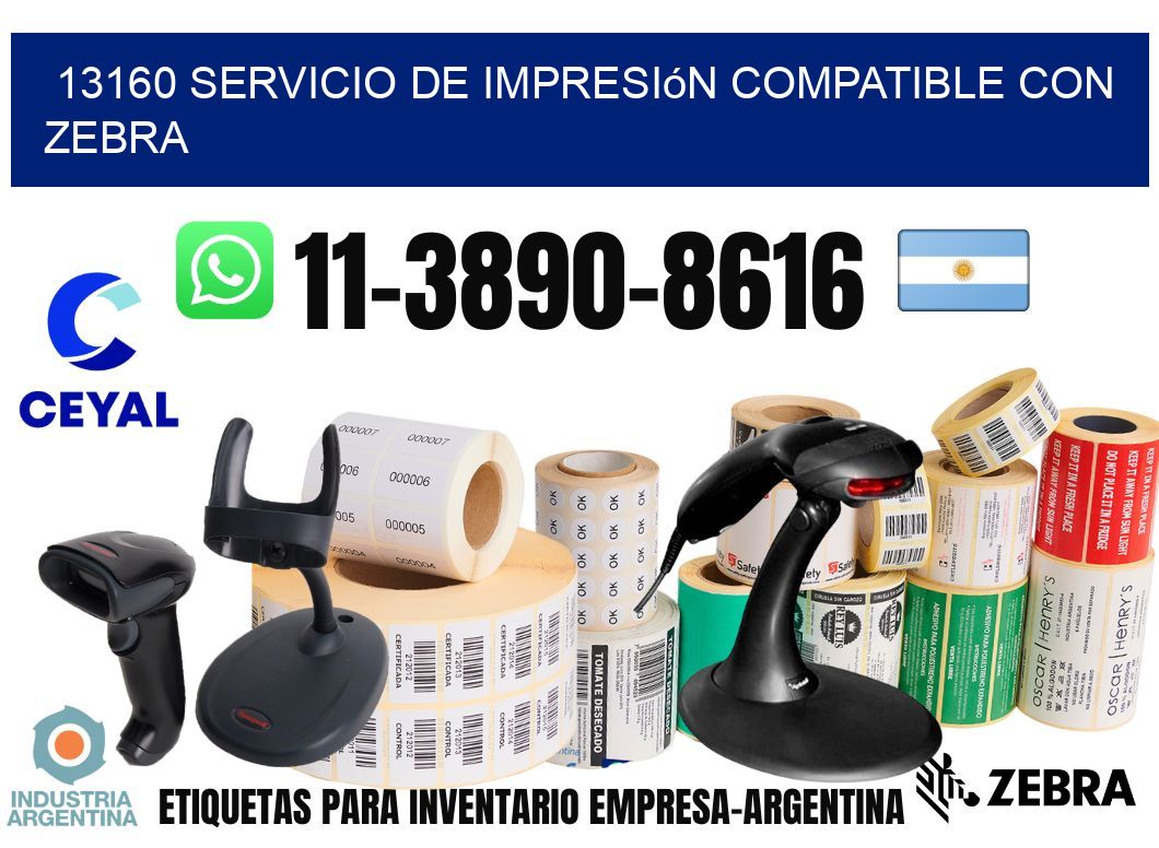 13160 Servicio de impresión compatible con Zebra