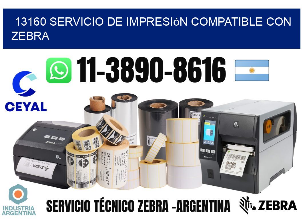 13160 Servicio de impresión compatible con Zebra