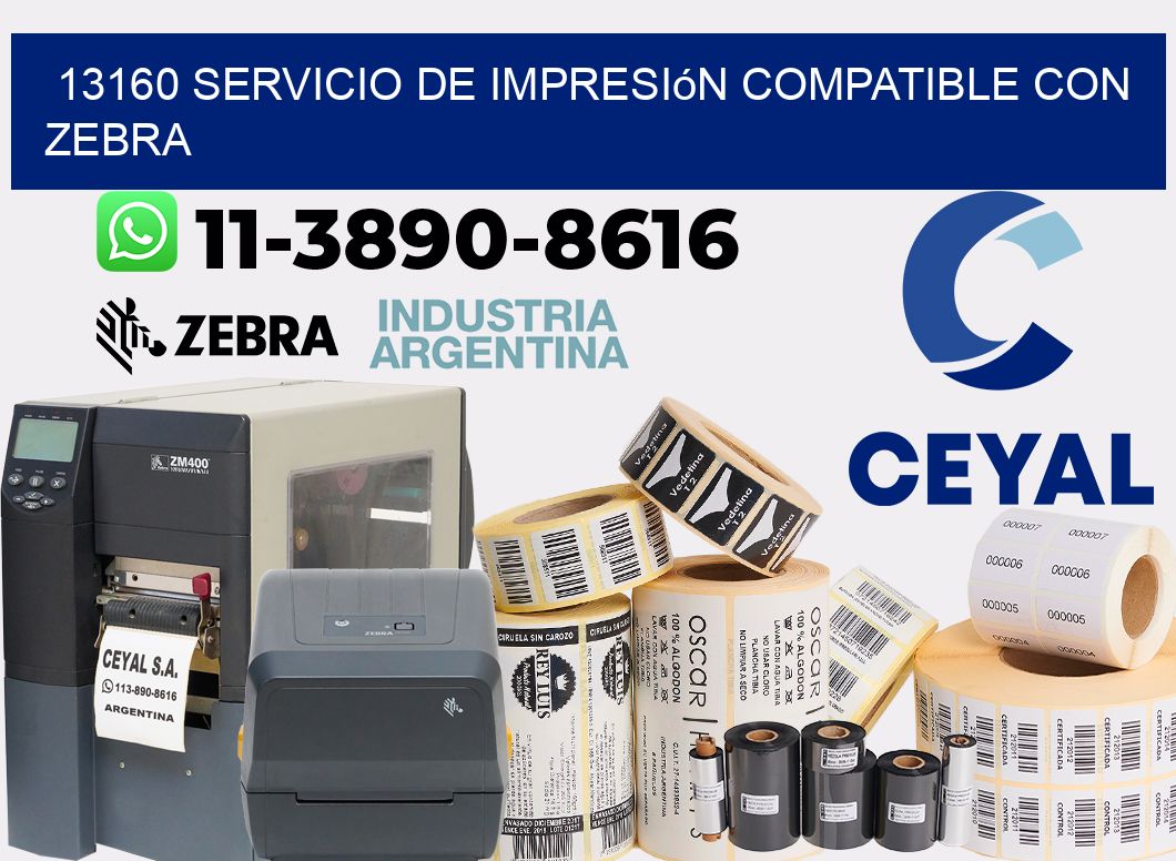 13160 Servicio de impresión compatible con Zebra