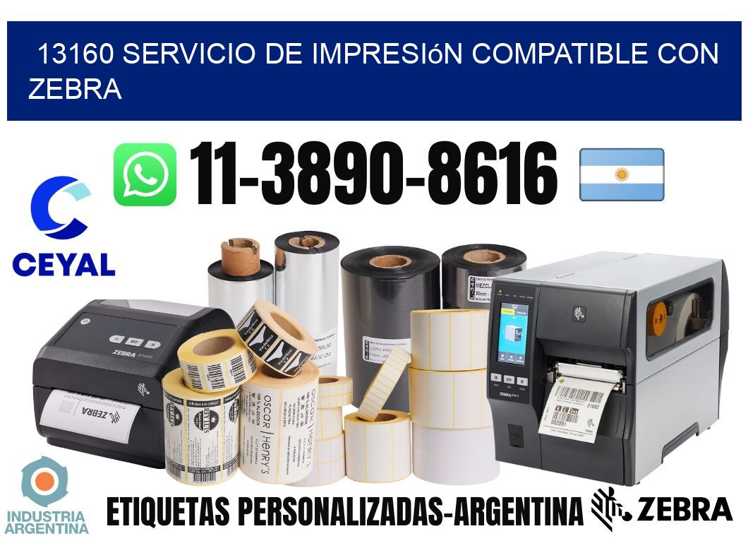 13160 Servicio de impresión compatible con Zebra