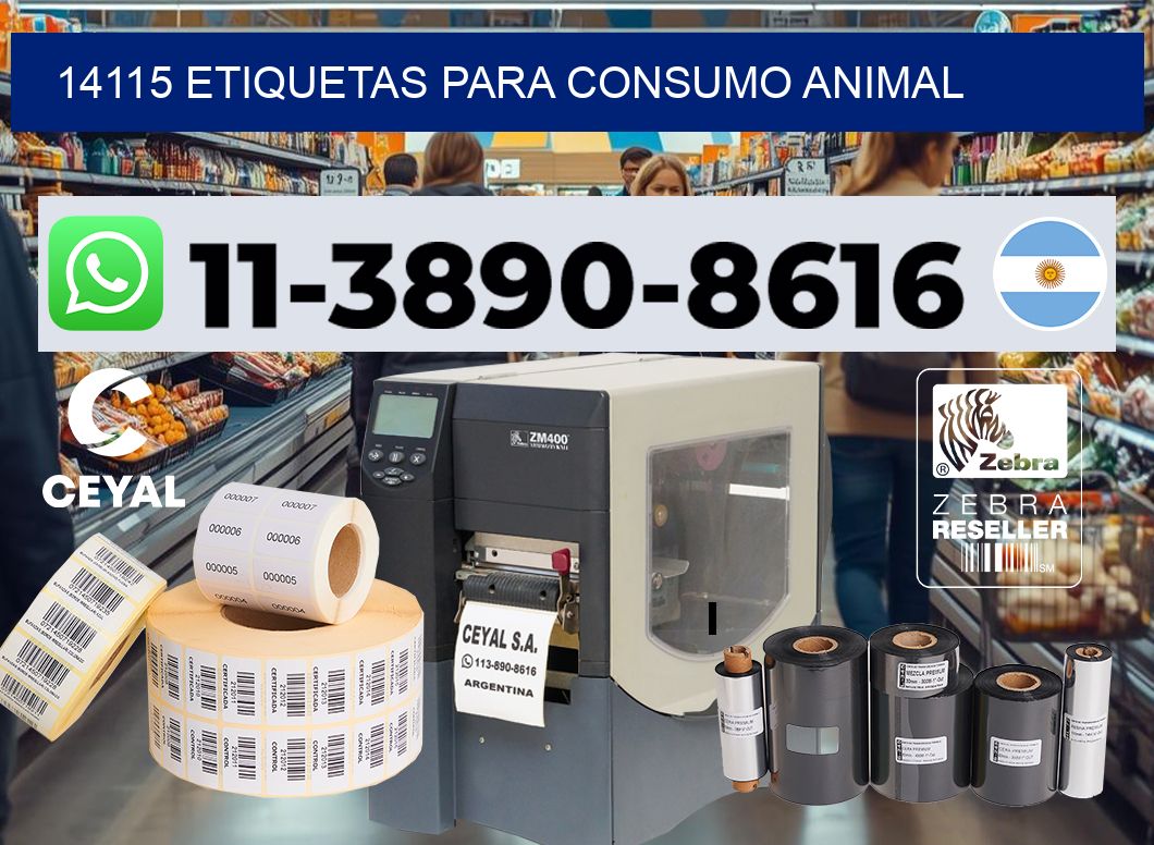 14115 Etiquetas para consumo animal