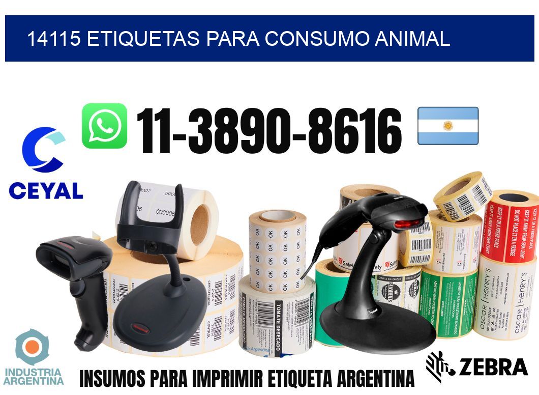 14115 Etiquetas para consumo animal