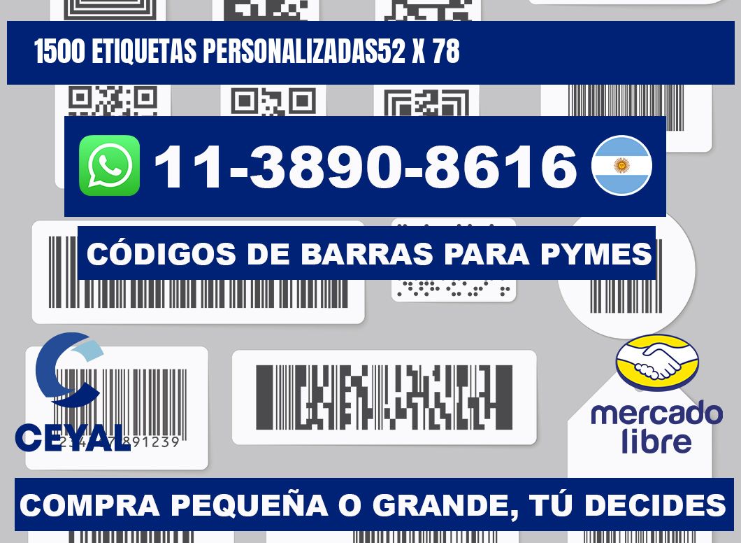 1500 ETIQUETAS PERSONALIZADAS52 x 78