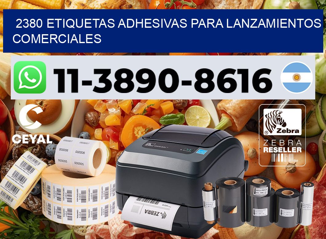 2380 Etiquetas adhesivas para lanzamientos comerciales