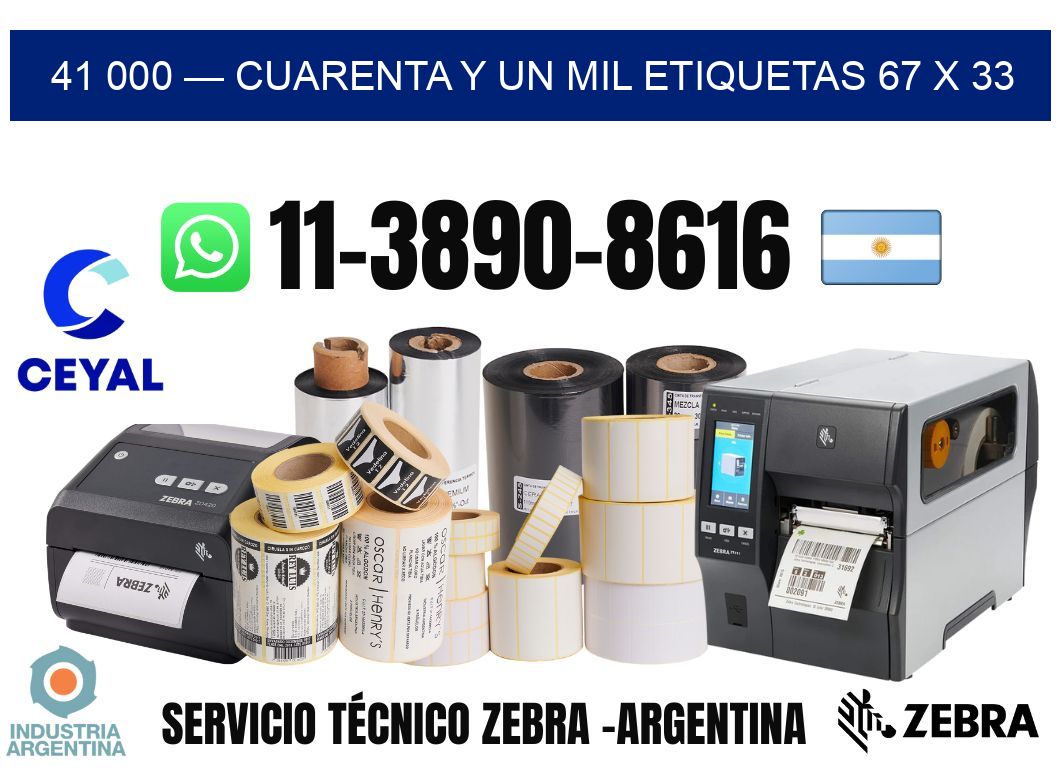 41 000 — cuarenta y un mil etiquetas 67 x 33