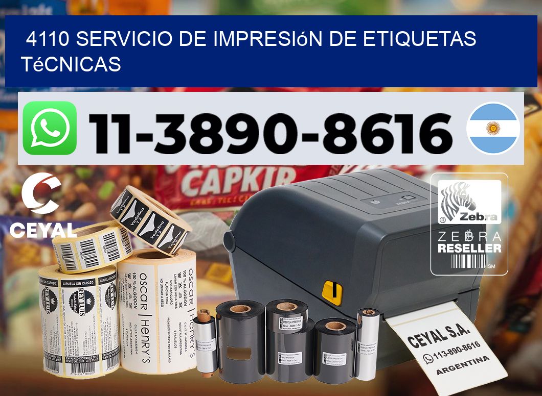 4110 Servicio de impresión de etiquetas técnicas