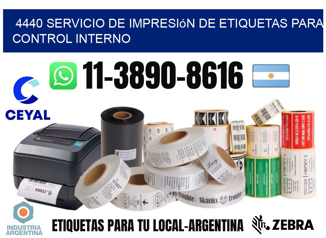 4440 Servicio de impresión de etiquetas para control interno