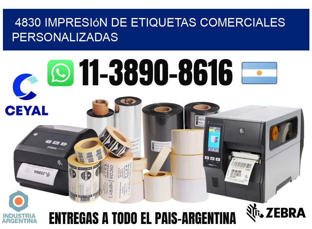 4830 Impresión de etiquetas comerciales personalizadas