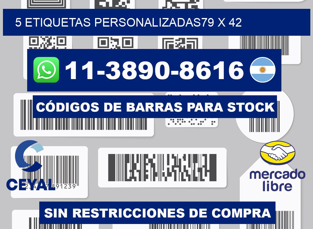 5 ETIQUETAS PERSONALIZADAS79 x 42