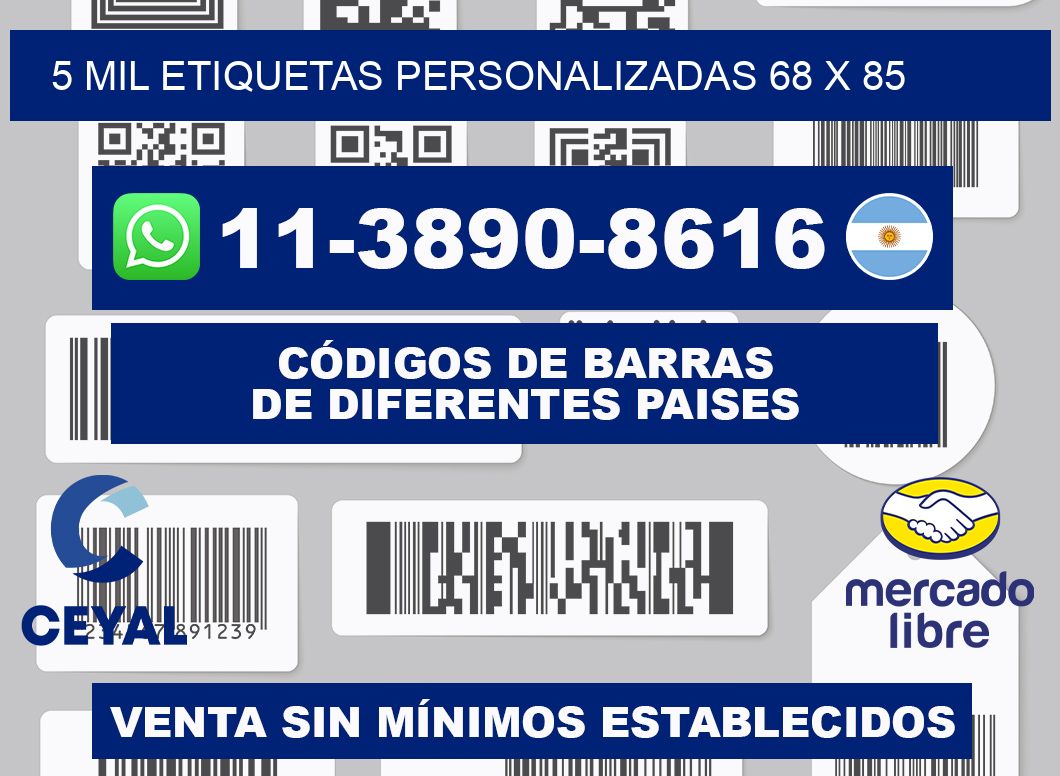 5 mil etiquetas personalizadas 68 x 85