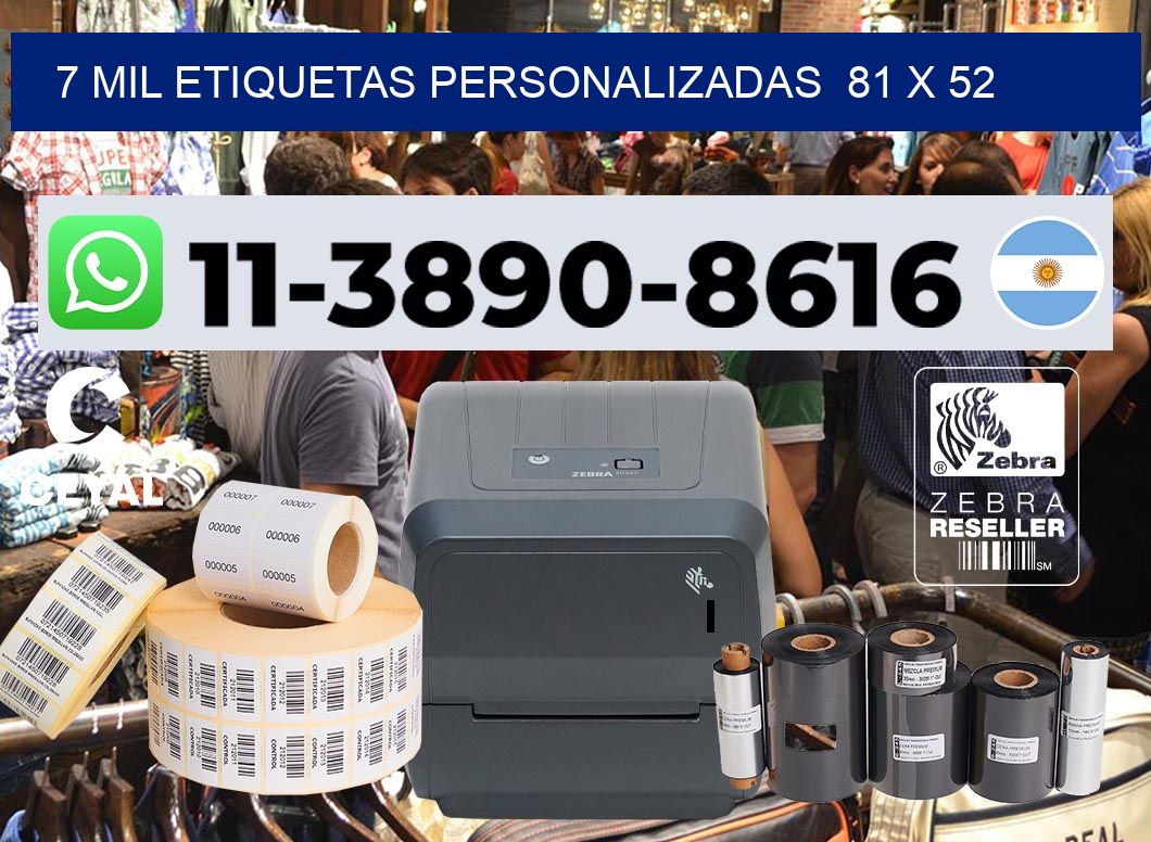 7 mil etiquetas personalizadas 81 x 52