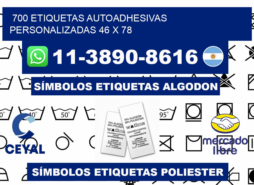 700 Etiquetas autoadhesivas personalizadas 46 x 78