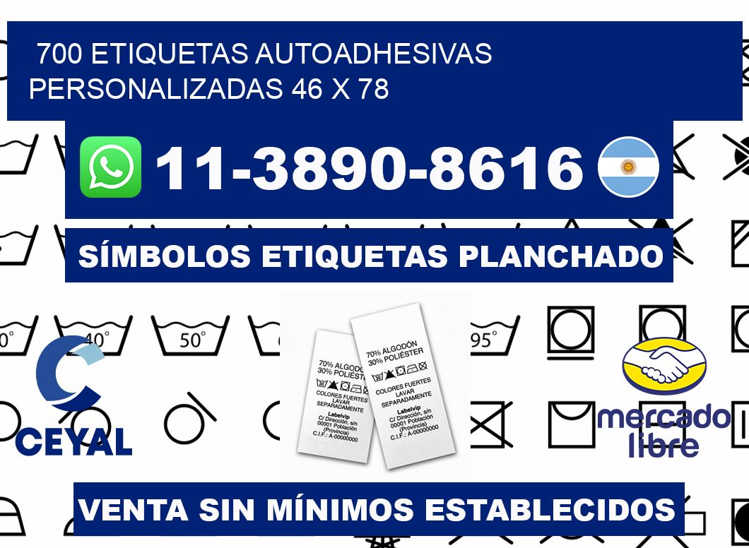 700 Etiquetas autoadhesivas personalizadas 46 x 78