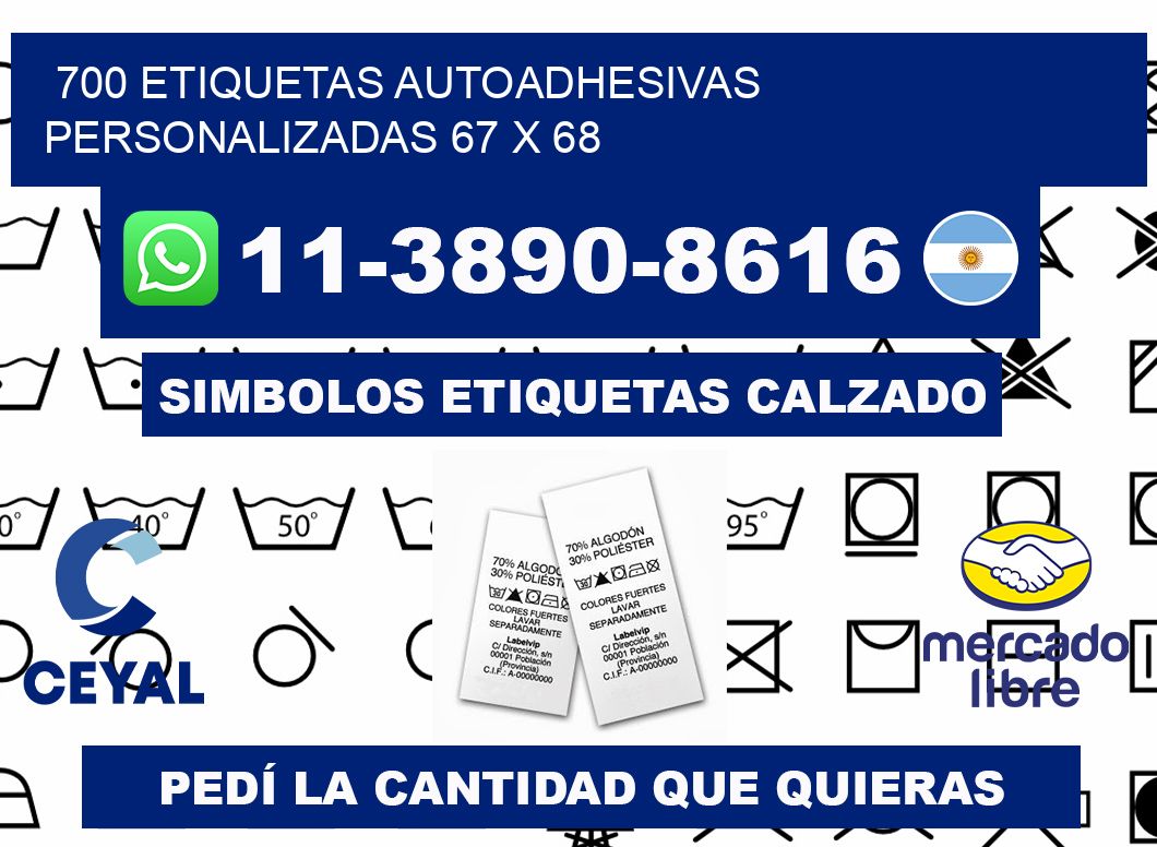 700 Etiquetas autoadhesivas personalizadas 67 x 68