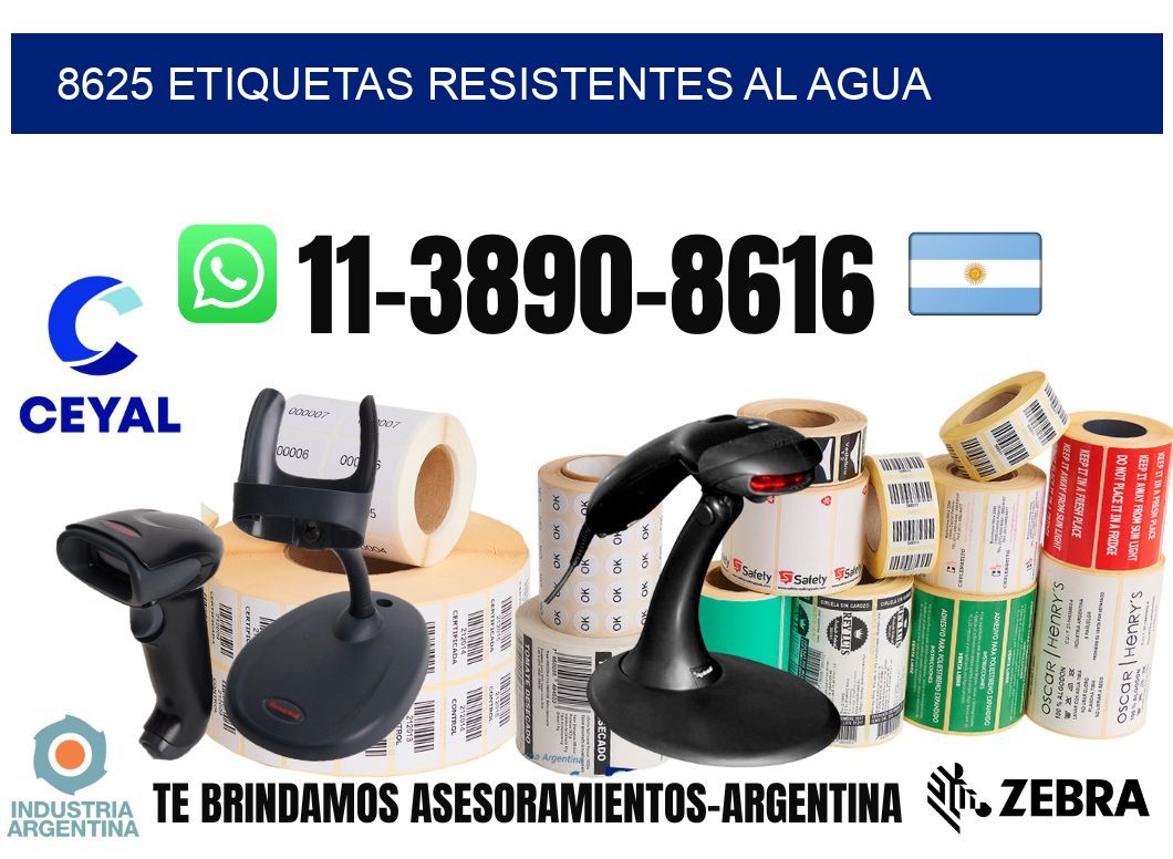 8625 Etiquetas resistentes al agua