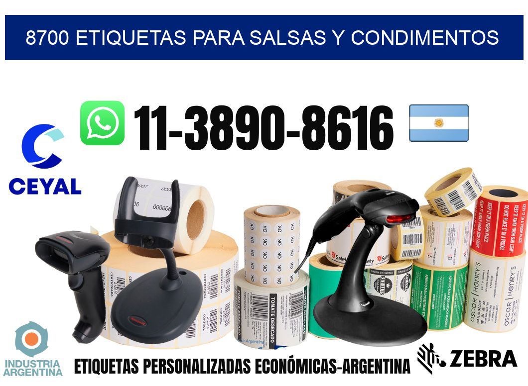 8700 Etiquetas para salsas y condimentos