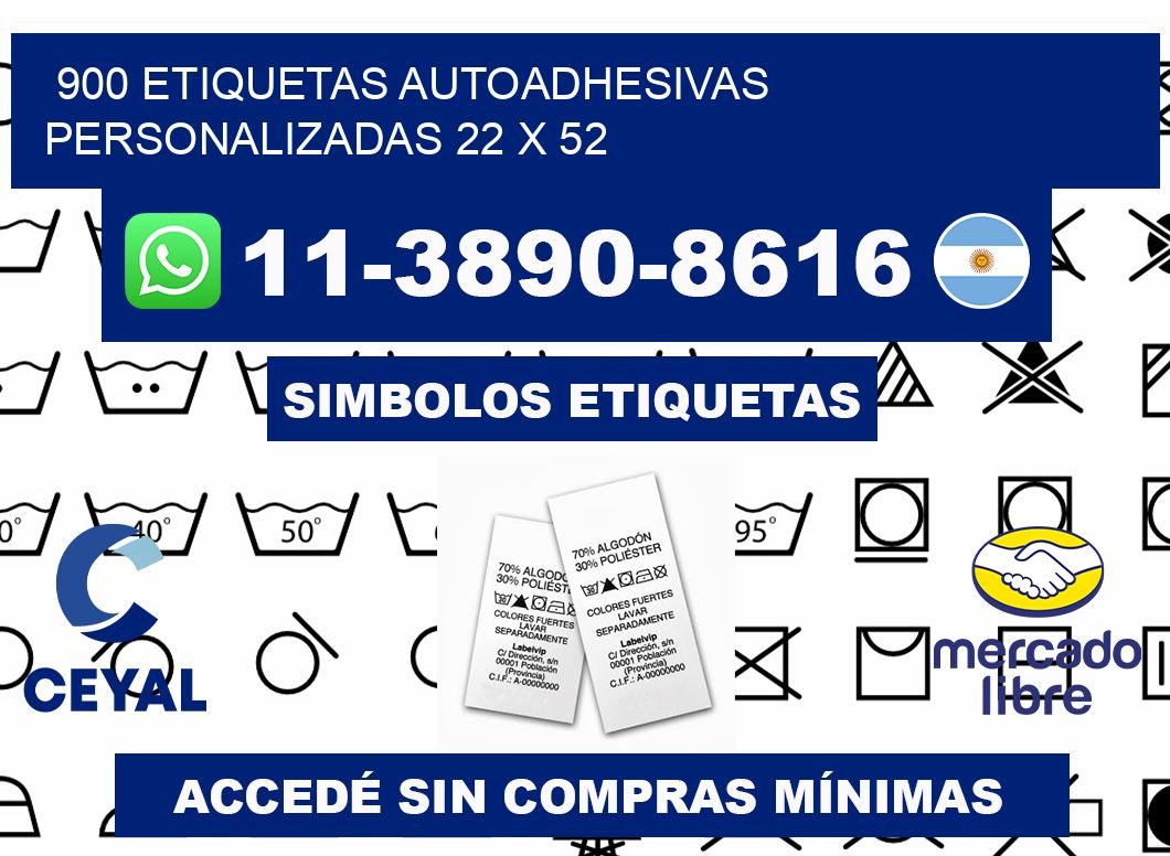 900 Etiquetas autoadhesivas personalizadas 22 x 52