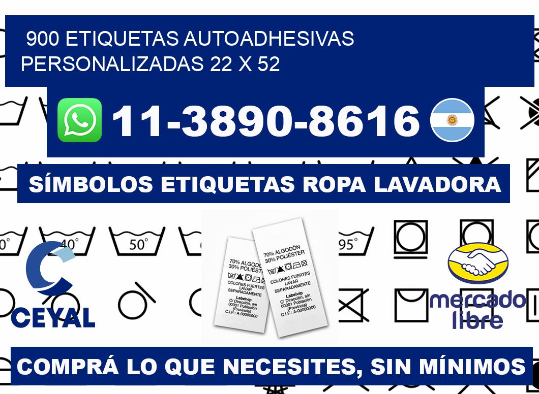 900 Etiquetas autoadhesivas personalizadas 22 x 52